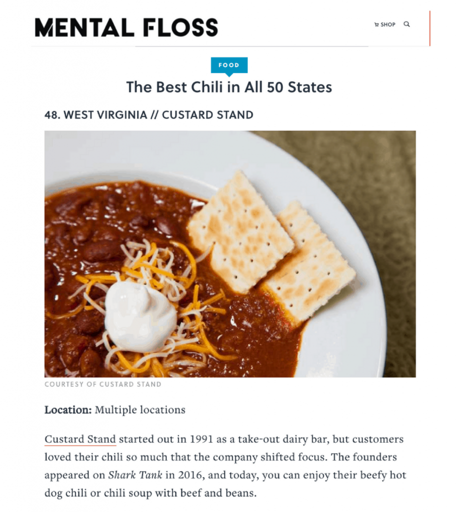 Custard Stand Chili Mental Floss