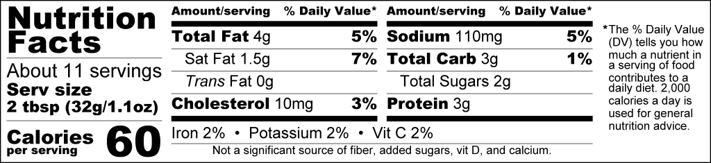 Custard Stand Hot Dog Chili Nutrition information